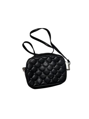 Quilted Black Crossbody Bag with Stud Detail